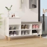Shoe Cabinet White 102x36x60 cm Engineered Wood