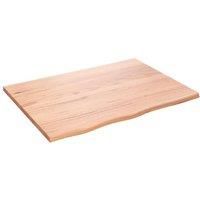 Wall Shelf Light Brown 80x60x2 cm Treated Solid Wood Oak