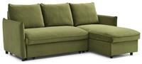 Kyoto Ruben Velvet Reversible Corner Sofa Bed - Olive