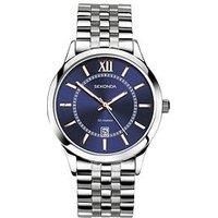 Sekonda Men'S Silver Stainless Steel Bracelet With Blue Dial Watch