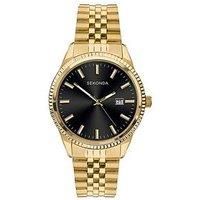 Sekonda Men'S King Gold Stainless Steel Bracelet With Black Dial Watch