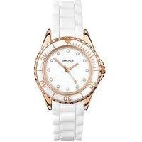 Sekonda Ladies White Silicone Strap With White Dial Watch