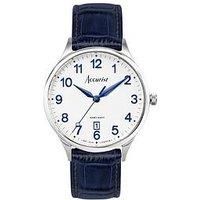 Accurist Classic Mens Blue Leather Strap Analogue Watch