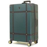 Rock Luggage Vintage 8 Wheel Retro Style Hardshell Large Suitcase - Emerald Green