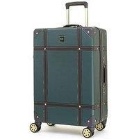 Rock Luggage Vintage 8 Wheel Retro Style Hardshell Medium Suitcase - Emerald Green