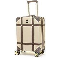 Rock Luggage Vintage 8 Wheel Retro Style Hardshell Cabin Suitcase - Gold