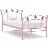Bed Frame with Football Design Pink Metal 90x200 cm