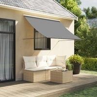 Retractable Awning Anthracite 250x150 cm Fabric and Steel