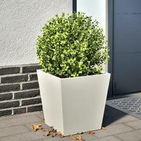 Garden Planter White 40x40x40 cm Steel