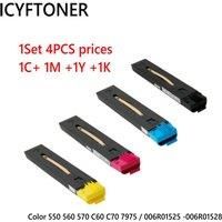 1Set 4PC CMYK High Yield Toner Cartridge for XEROX Color 550 560 570 C60 C70 7975 / 006R01525 -006R01528