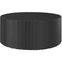 Tea Table Black 68x68x30 cm Poly Rattan