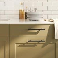 Cabinet Handles 10 pcs Black 128 mm Stainless Steel