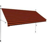 Manual Retractable Awning 300 cm Orange and Brown