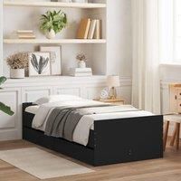 Bed Frame with Drawers without Mattress Black 90x200 cm