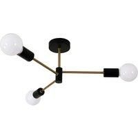 3-light Industrial Ceiling Lamp,Modern Black Metal Bedroom Lamp E27,Suitable For Living Room,Hallway,Cafeteria (without bulb)