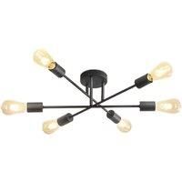 Vintage Ceiling Light,Modern Semi Flush Mount Ceiling Lamp with 6-heads E27 Sockets for Living Room?Bulb not included?