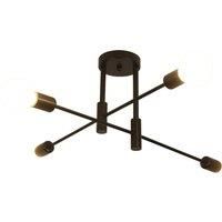 Vintage Industrial Ceiling Light,4-Bulb E27 Socket Ceiling Lamp,Retro Ceiling Light for Bedroom,Living Room(Without Bulbs)