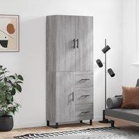 Highboard Grey Sonoma 69.5x34x180 cm Engineered Wood