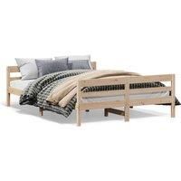 Bed Frame without Mattress 120x200 cm Solid Wood Pine