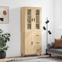 Highboard Sonoma Oak 69.5x34x180 cm Engineered Wood