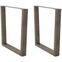 Dining Table Legs V-Shape 2 pcs Natural Steel 90x(72-73.3) cm Steel