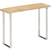 Berkfield Home Console Table with Live Edge 105x33x76 cm Solid Wood Mango in Brown | Size: 105 x 33 x 76 cm