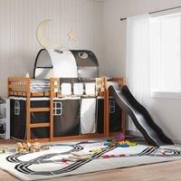 Bunk Bed without Mattress with Slide White and Black 90x200 cm