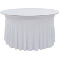 2 pcs Stretch Table Covers with Skirt 180x74 cm White