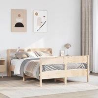 Bed Frame without Mattress 150x200 cm King Size Solid Wood Pine