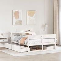Bed Frame without Mattress White 140x200 cm Solid Wood Pine