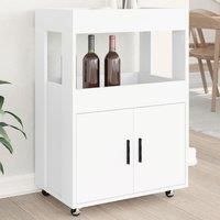 Bar Cart White 60x39.5x89 cm Engineered Wood