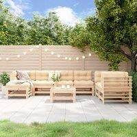 8 Piece Garden Lounge Set Solid Wood Pine