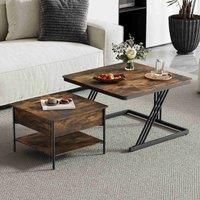 Dprodo Set of 2 Nesting Coffee Table in Walnut