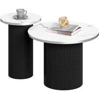 Dprodo Small Coffee Table Set of 2 in Black