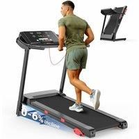 Dprodo Folding Treadmill with Incline, 0.8-14KM/H in Black