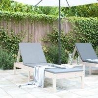 Sun Lounger White 199.5x60x74 cm Solid Wood Pine