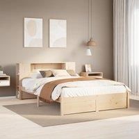 Bookcase Bed without Mattress 140x190cm Solid Wood Pine
