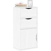 Side Cabinet with Drawers ODDA White 40x24x79 cm Solid Wood Pine
