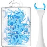 Philips Electric Toothbrush Compatible Flosser Brush Heads, 50 Pcs Replacement Floss Pick Heads