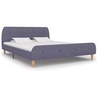 Bed Frame Light Grey Fabric 150x200 cm King Size