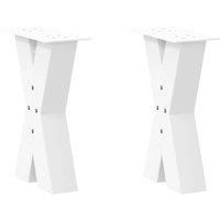 Coffee Table Legs X-Shaped 2 pcs White 38x(42-43) cm Steel
