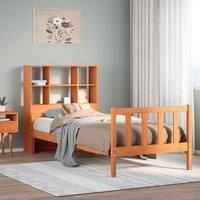 Bookcase Bed without Mattress Wax Brown 75x190 cm Small Single Solid Wood