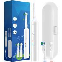 Smart Rotating Electric Toothbrush, Rounded Head Rechargeable Rotation Electric Toothbrushes, Compatible with Oral B Brush Heads