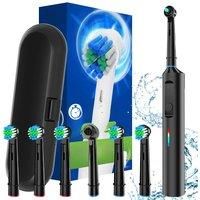 Electric Toothbrush with 6x Brush Heads, 3 Modes Rechargeable Electric Powered Toothbrushes, Oral B