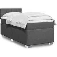 Box Spring Bed with Mattress Dark Grey 90x200 cm Fabric
