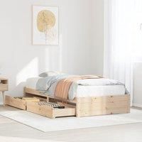 Bed Frame without Mattress 90x200 cm Solid Wood Pine