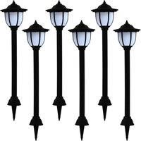Outdoor Solar Lamps 6 pcs LED Black