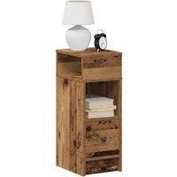 Bedside Cabinet with Drawer Old Wood 25x31x66 cm