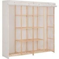 Wardrobe White 173x40x170 cm Fabric