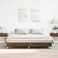 Bed Frame without Mattress Brown Oak 160x200cm Engineered Wood